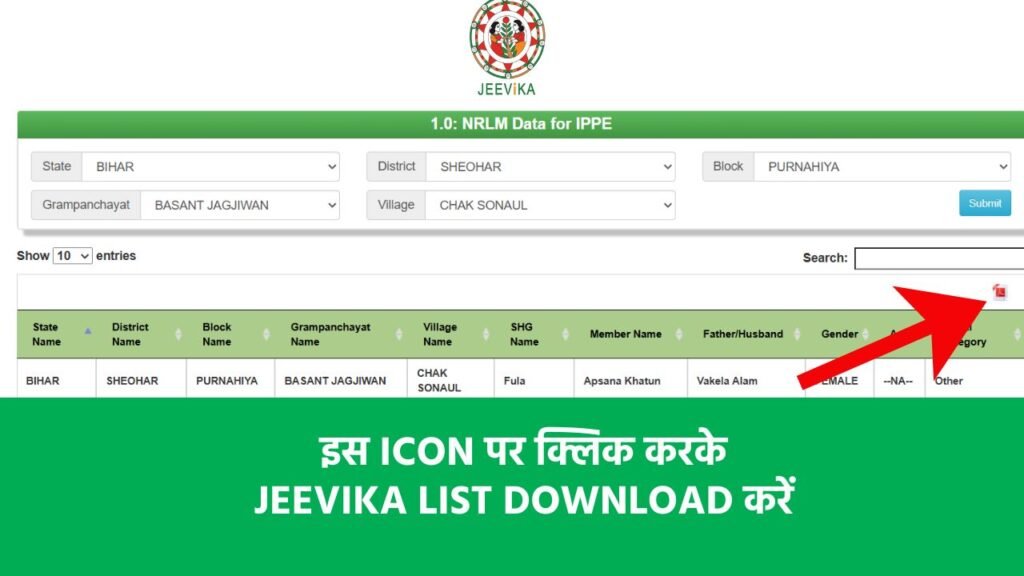 Jeevika Payment List